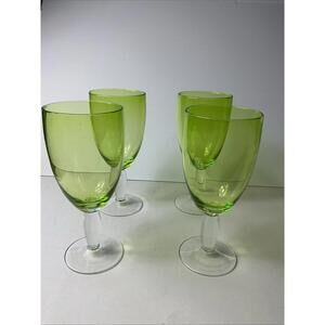 Noritake Sensation Lime glass all-purpose water goblets Set Of 4